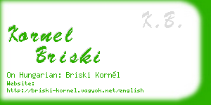 kornel briski business card
