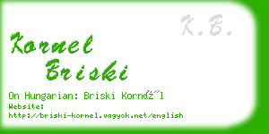 kornel briski business card